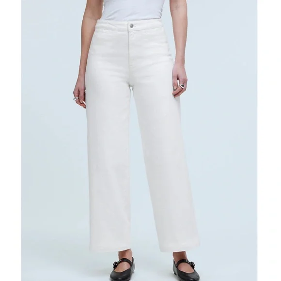 Madewell The Curvy Emmett Wide-Leg Jean in Tile White: Welt Pocket E… - Picture 2 of 7